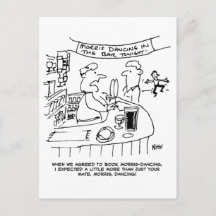 Morris Dancing in Pub. Traditional Morris Dancing Postcard