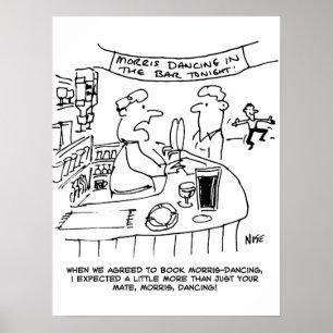 Morris Dancing in Pub. Traditional Morris Dancing Poster