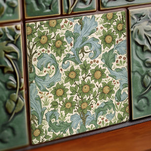 Morris Dearle Art Nouveau Floral Victorian Repro Ceramic Tile