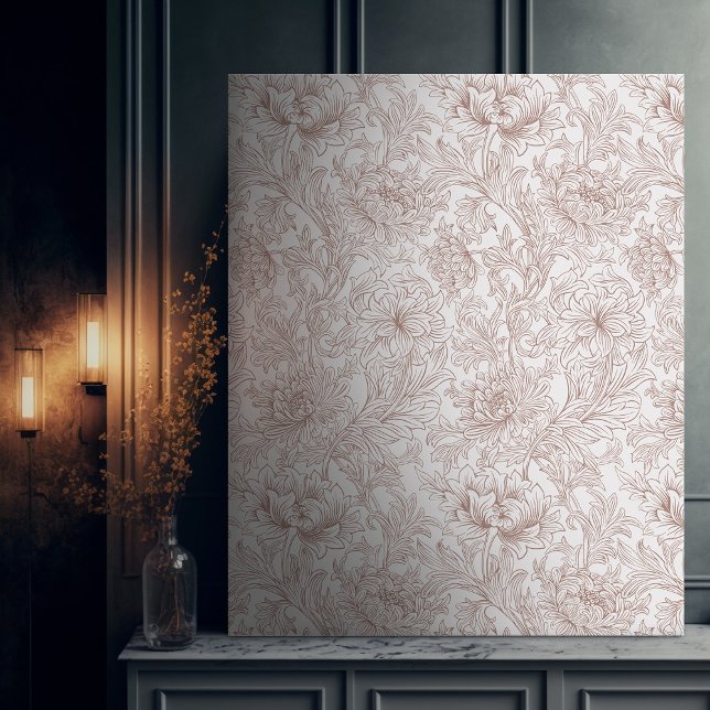 Morris Dusty Rose Chrysanthemum Victorian Pattern Canvas Print (Creator Uploaded)