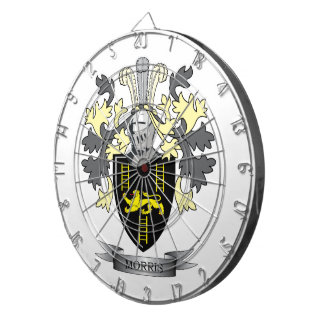 Morris Family Crest Coat of Arms Dartboard