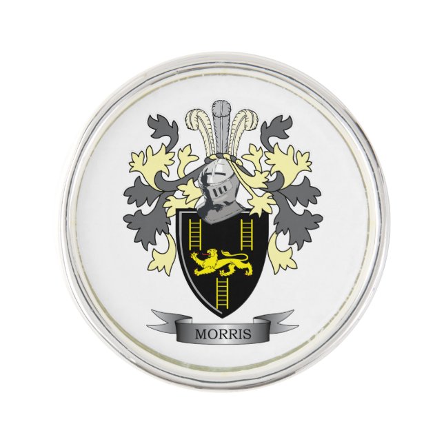 Morris Family Crest Coat of Arms Lapel Pin (Front)