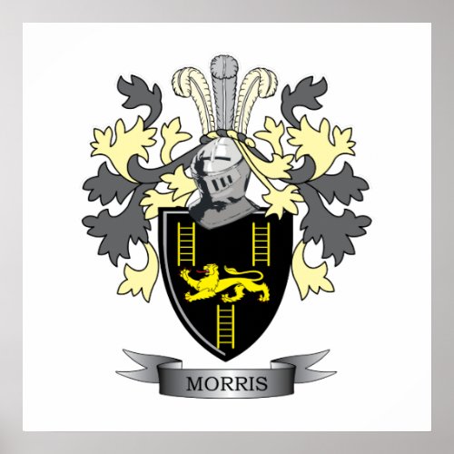 Morris Family Crest Coat of Arms Poster