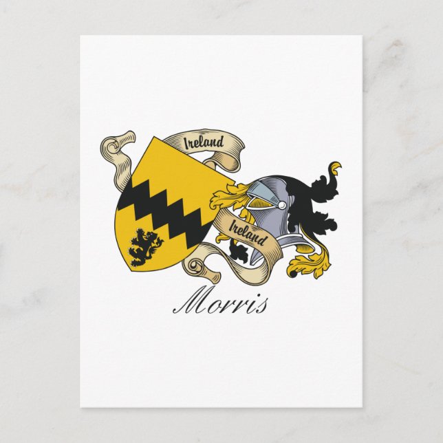 Morris Family Crest Postcard (Front)