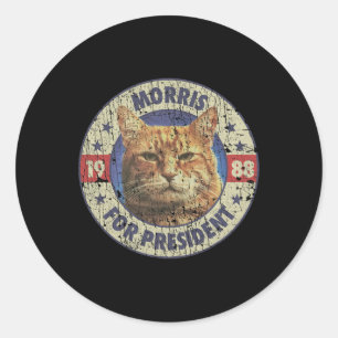 Morris For President Vintage 1988 Cat Lover Classic Round Sticker
