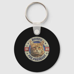 Morris For President Vintage 1988 Cat Lover  Keychain
