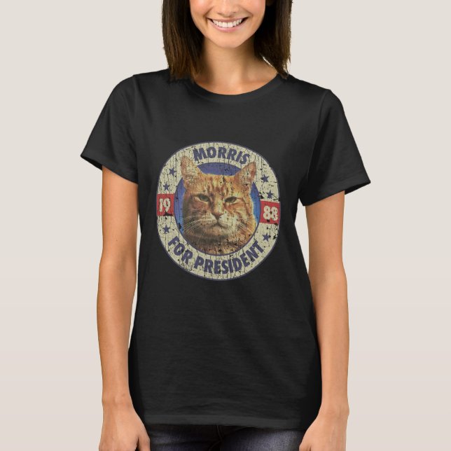 Morris For President Vintage 1988 Cat Lover  T-Shirt (Front)
