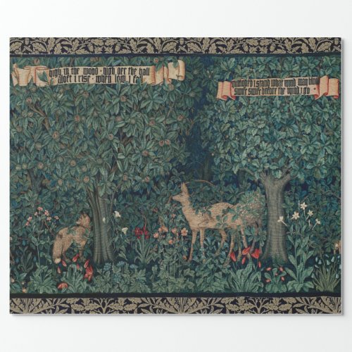 MORRIS  FOREST GREENERY TAPESTRY WRAPPING PAPER