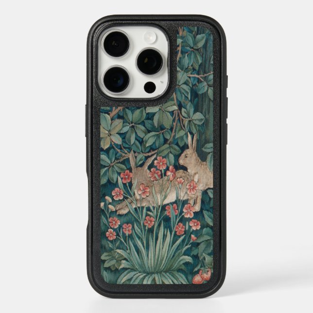 Morris Green Forest Tapestry Rabbits 2 Otterbox iPhone Case (Back)