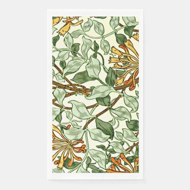 Morris - Honeysuckle green and gold Paper Guest Towels (Front)