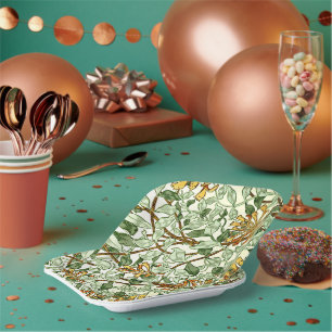 Morris - Honeysuckle green and gold Paper Plates