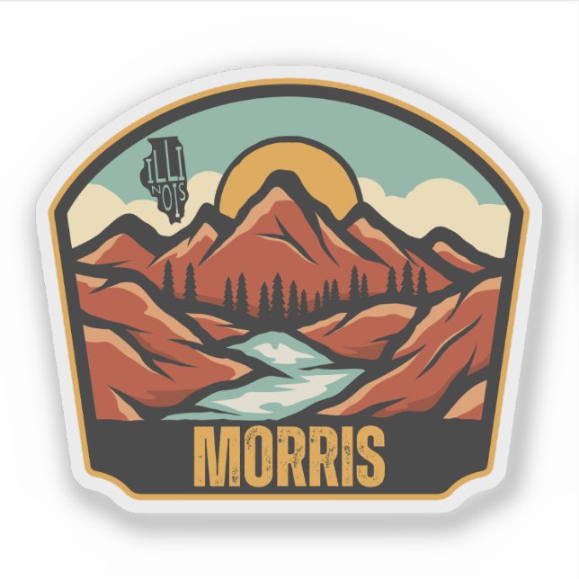 Morris, Illinois  Sticker (Front)
