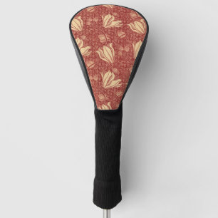Morris Inspired Lily Flower Botanical Red Textile Golf Head Cover