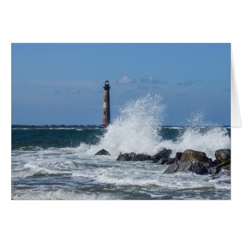 Morris Island Lighthouse Splash Greeting Card