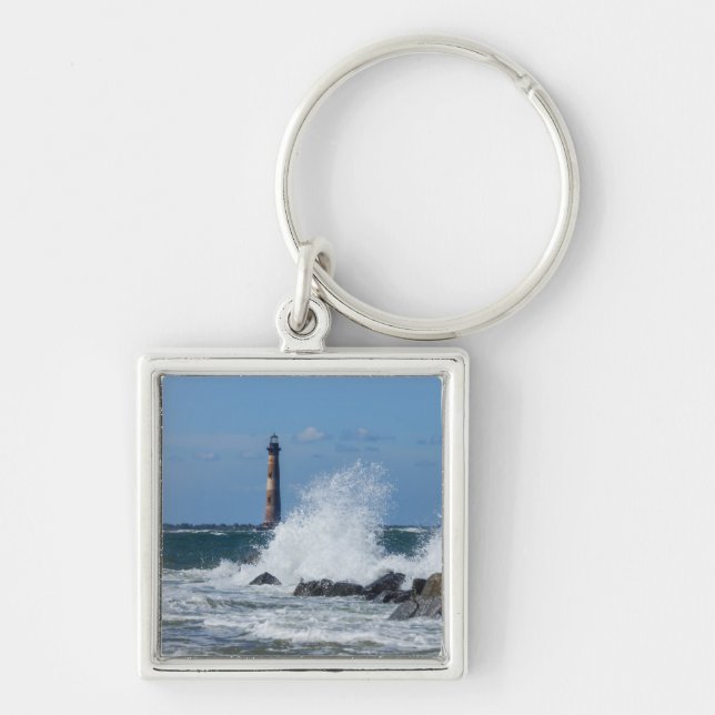 Morris Island Lighthouse Splash Keychain (Front)
