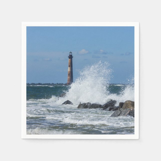 Morris Island Lighthouse Splash Paper Napkins (Front)