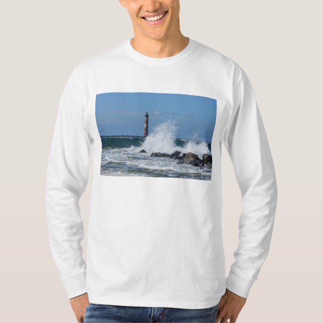 Morris Island Lighthouse Splash T-Shirt (Front)