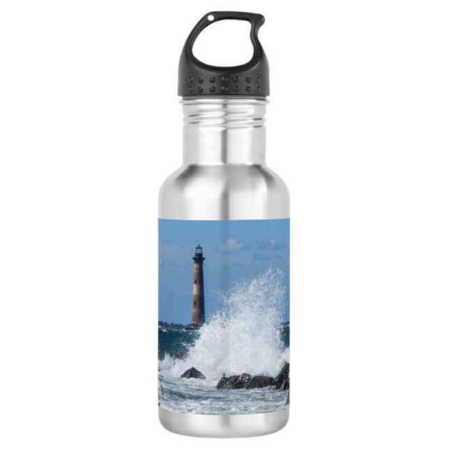 Morris Island Lighthouse Splash Water Bottle (Front)