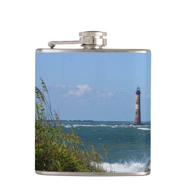 Morris Island Lighthouse Walkway Flask (Front)