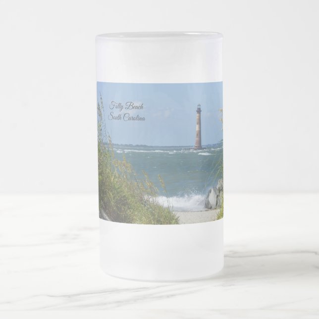 Morris Island Lighthouse Walkway Frosted Mug (Center)