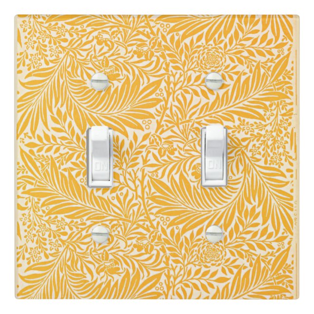 Morris - Larkspur, golden yellow Light Switch Cover (In Situ)