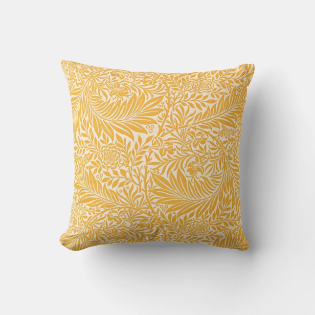 Morris - Larkspur, golden yellow Throw Pillow (Front)