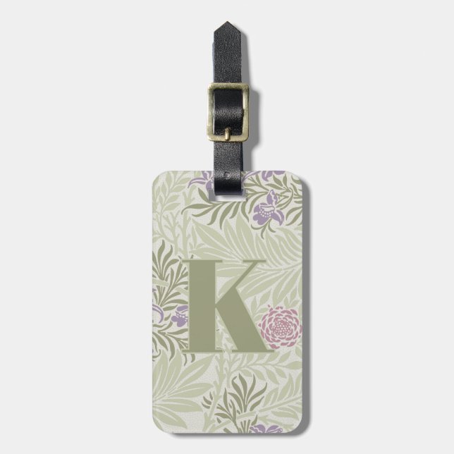 Morris Lavender & Pink Larkspur Pattern Luggage Tag (Front Vertical)
