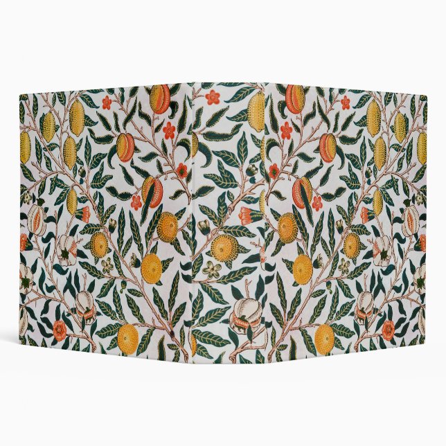Morris Light Background Antique Pomegrana Pattern 3 Ring Binder (Background)