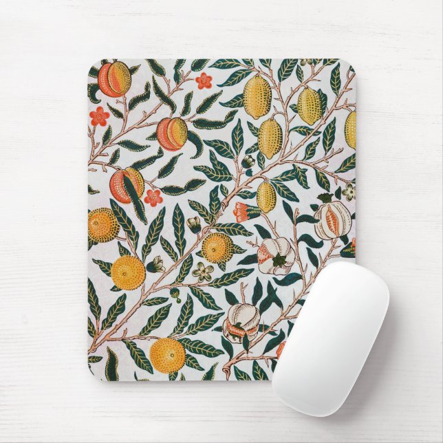 Morris Light Background Antique Pomegrana Pattern Mouse Pad (With Mouse)