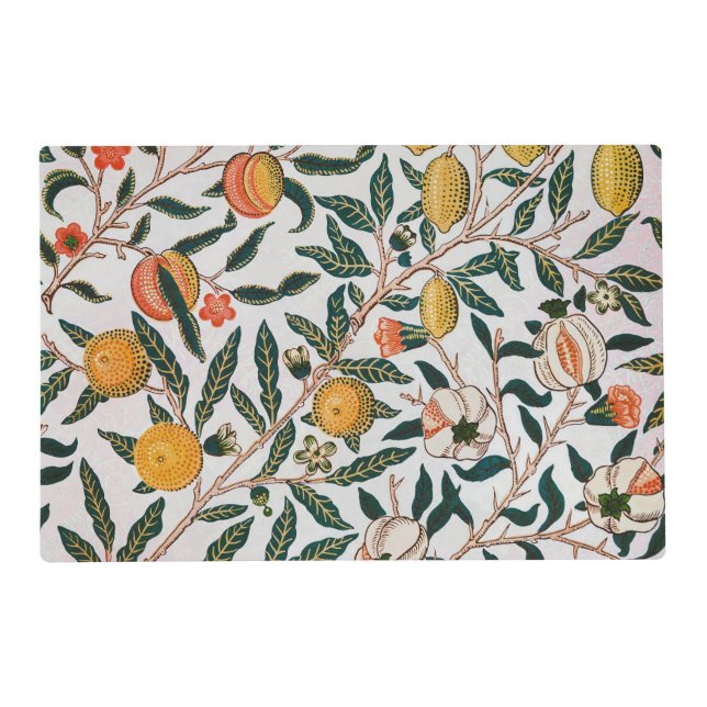 Morris Light Background Antique Pomegrana Pattern Placemat (Front)