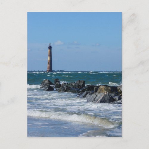 Morris Lighthouse Folly Beach Postcard