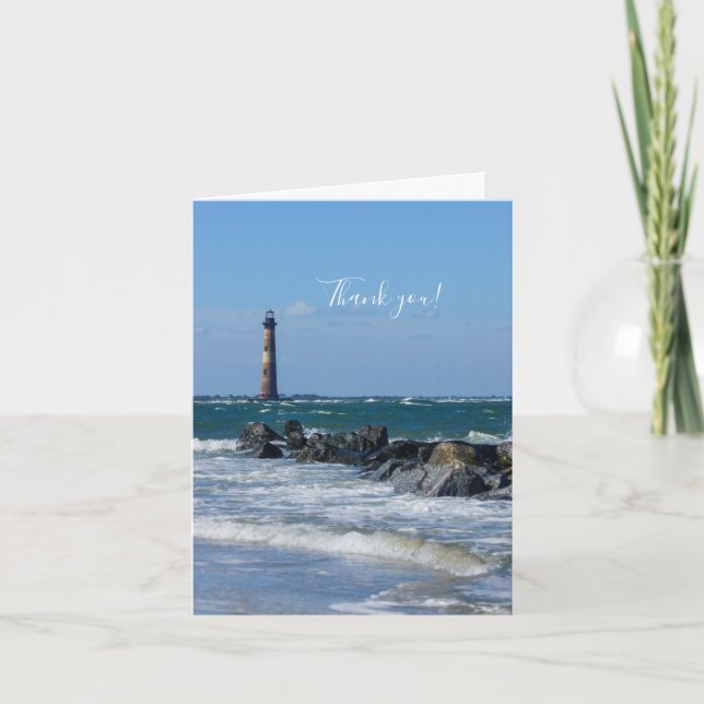 Morris Lighthouse Folly Beach Thank You Card (Front)