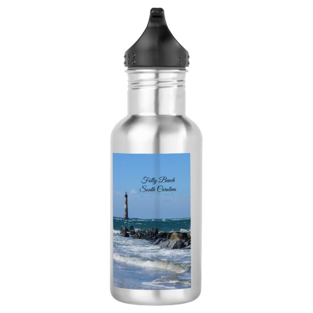 Morris Lighthouse Folly Beach Water Bottle (Right)
