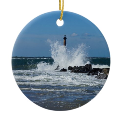 Morris Lighthouse Splash Ceramic Ornament