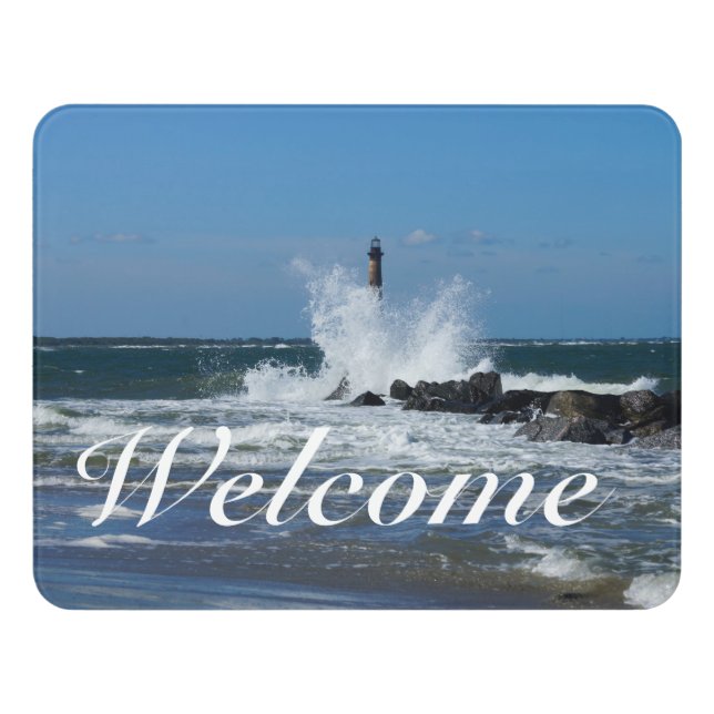 Morris Lighthouse Splash Welcome Door Sign (Contemporary Front)
