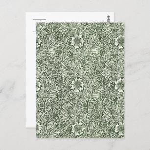 Morris Marigold Vintage 1875 Green Floral Flower Postcard