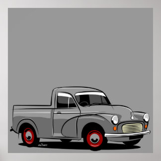 Morris Minor 1000 pickup grey Poster