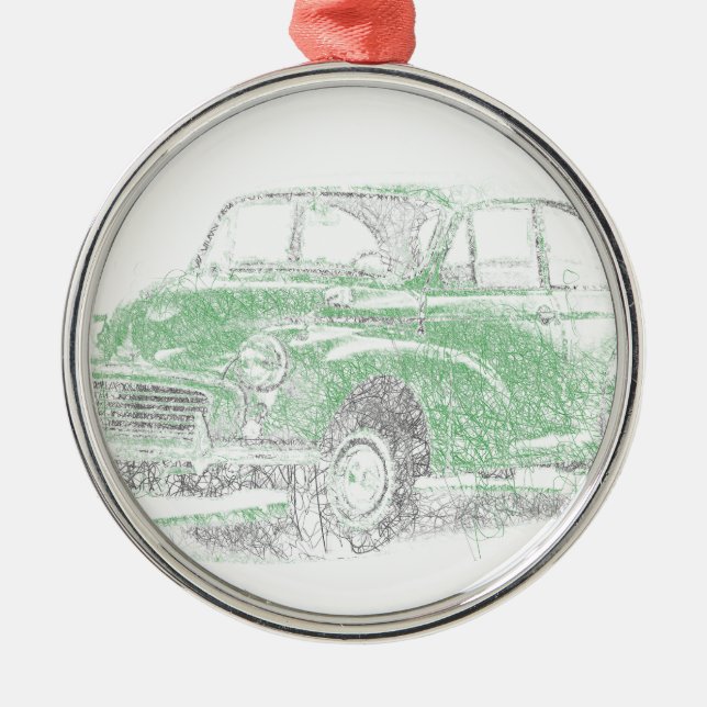 Morris Minor (Biro) Metal Ornament (Front)