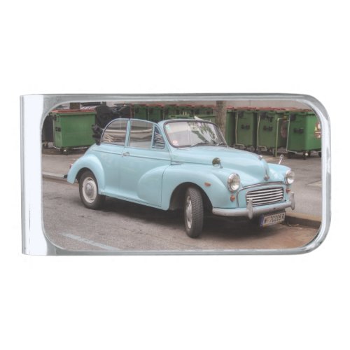 Morris Minor Convertible Tourer Silver Finish Money Clip