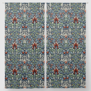 Morris Navy Blue Snakeshead Floral Wallpaper Blackout Curtains