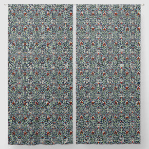 Morris Navy Blue Snakeshead Floral Wallpaper Blackout Curtains