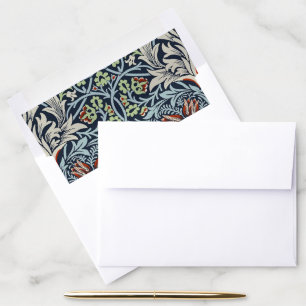 Morris Navy Blue Snakeshead Floral Wallpaper Envelope Liner