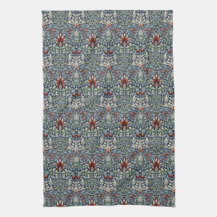 Morris Navy Blue Snakeshead Floral Wallpaper Kitchen Towel