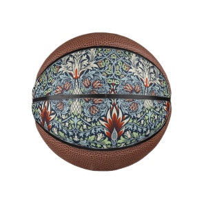 Morris Navy Blue Snakeshead Floral Wallpaper Mini Basketball