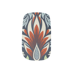 Morris Navy Blue Snakeshead Floral Wallpaper Minx Nail Art