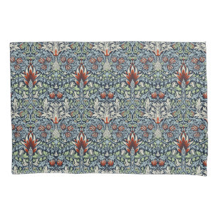 Morris Navy Blue Snakeshead Floral Wallpaper Pillow Case