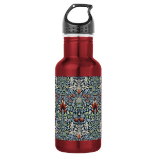 Morris Navy Blue Snakeshead Floral Wallpaper Stainless Steel Water Bottle