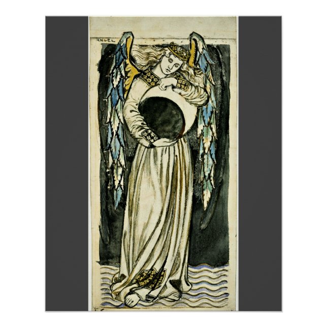 Morris - Night Angel Holding a Waning Moon Poster (Front)