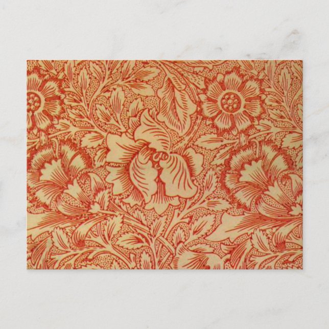 Morris - Pink and Poppy.floral pattern Postcard (Front)