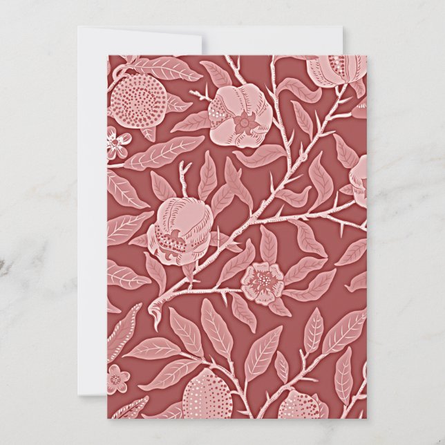 Morris - Pomegranate, red, vintage pattern Card (Front)